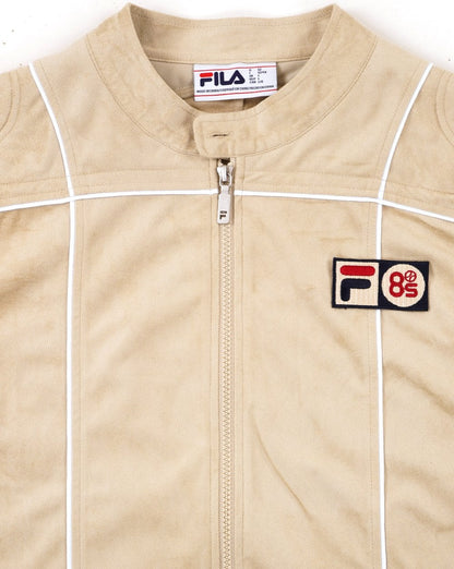 Fila Vintage Terrinda MK3 Pro Track Top mit Badge, Knochenweiß