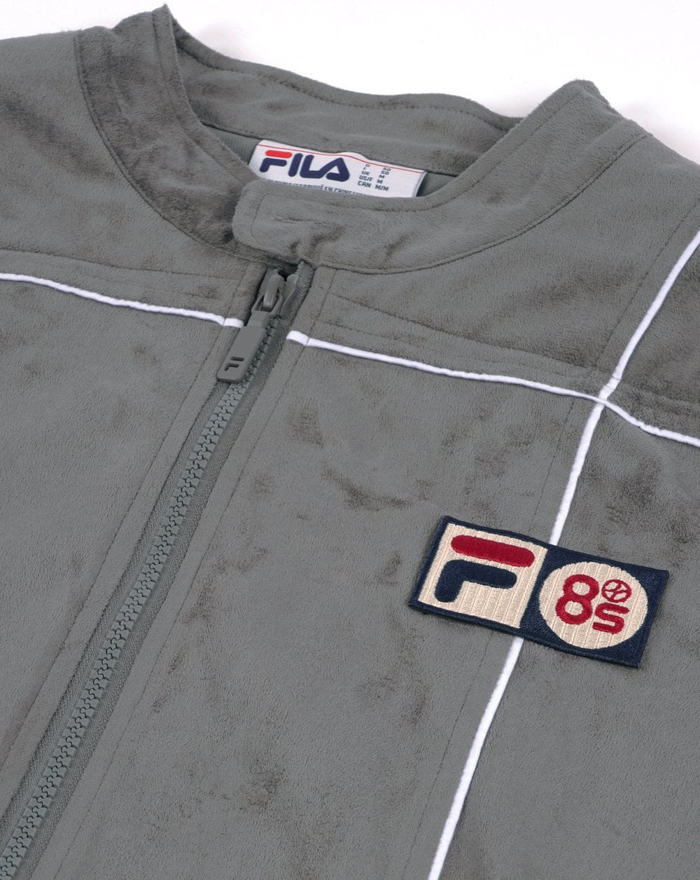 Fila Vintage Terrinda Mk3 Pro Trainingsjacke mit Badge, Anthrazit/Weiß