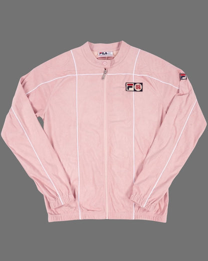 Fila Vintage Terrinda MK3 Pro Badged Trainingsjacke Pink/Weiß