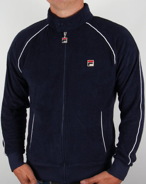 Fila Vintage Terry Biker Track Top Navy