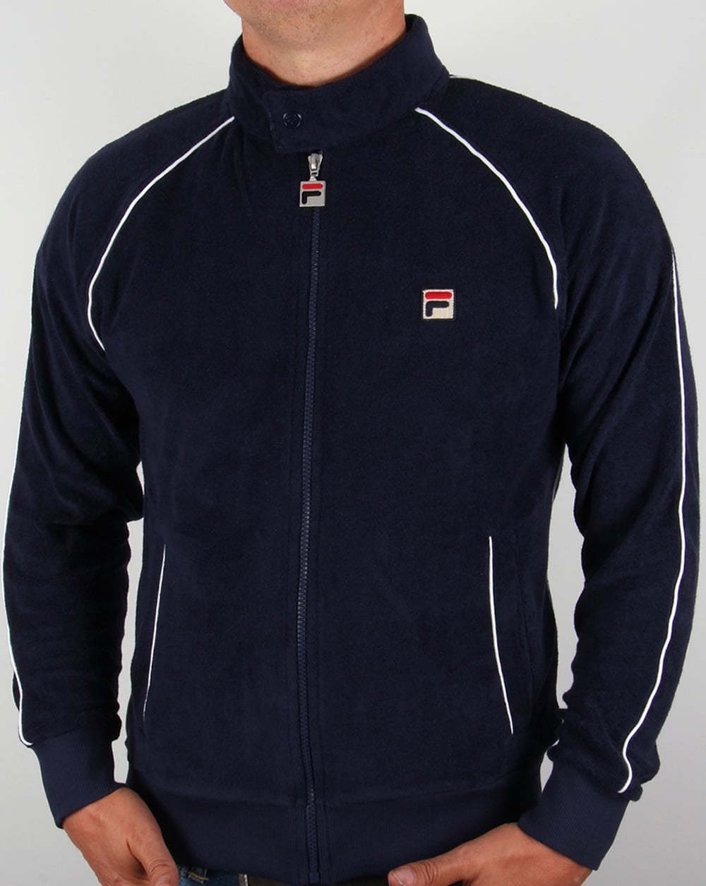 Fila Vintage Terry Biker Track Top Navy
