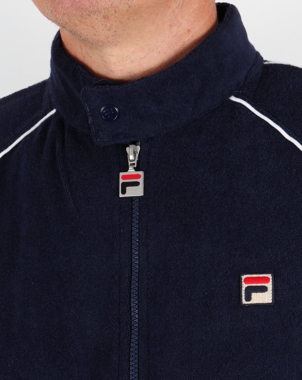 Fila Vintage Terry Biker Trainingsjacke Marineblau