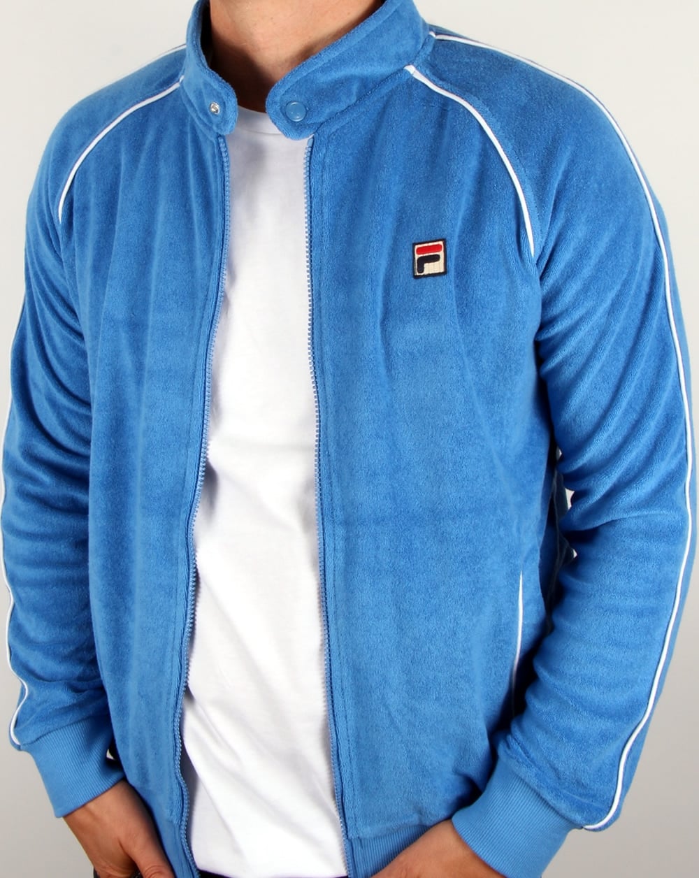 Fila Vintage Terry Biker Trainingsjacke Ozeanblau