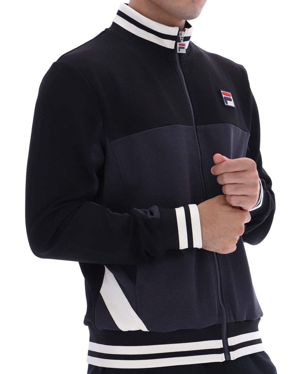 Fila Vintage Tiebreaker Trainingsjacke Schwarz Anthrazit