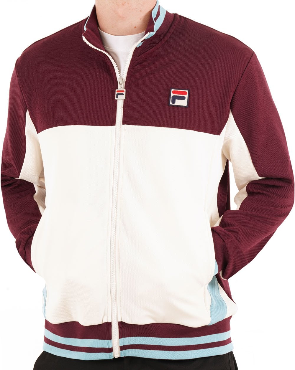 Fila Vintage Tiebreaker Trainingsjacke Dunkelrot Gardenia