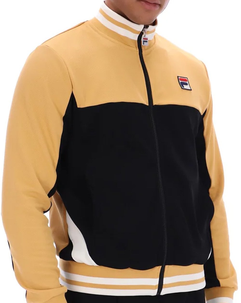Fila Vintage Tiebreaker Trainingsjacke, Goldbraun/Schwarz