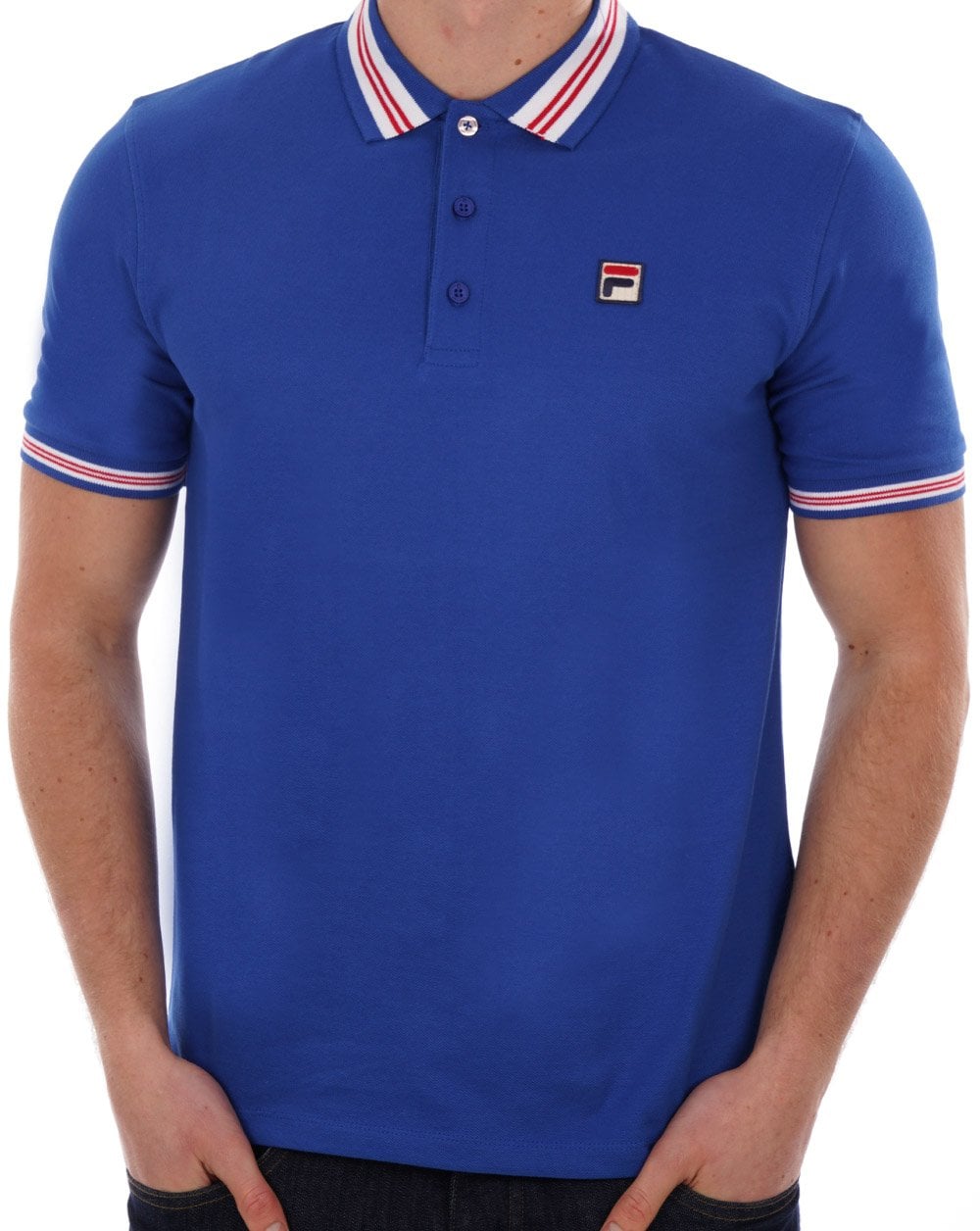Fila Vintage Tipped Polo Shirt Royal Blue