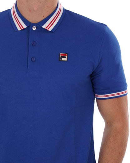 Fila – Poloshirt mit Vintage-Streifen und Königsblau