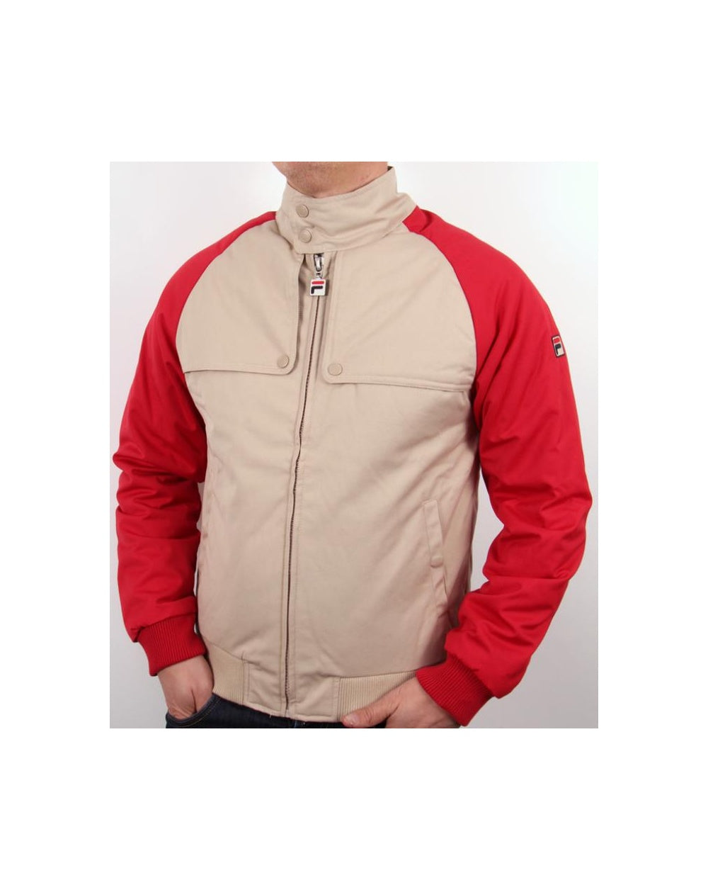 Fila Vintage Toldo Bomber Jacket Cream/red