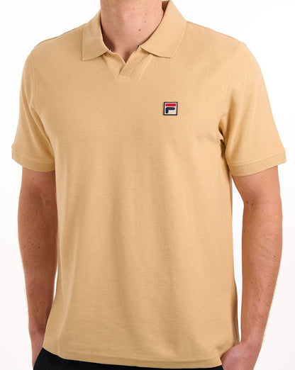 Fila Vintage Tristiano Strukturiertes Poloshirt in klassischem Beige