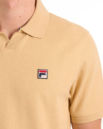 Fila Vintage Tristiano Strukturiertes Poloshirt in klassischem Beige