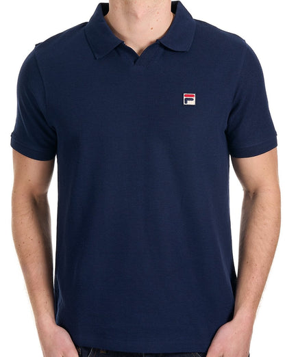Fila Vintage Tristiano Strukturiertes Poloshirt Marineblau