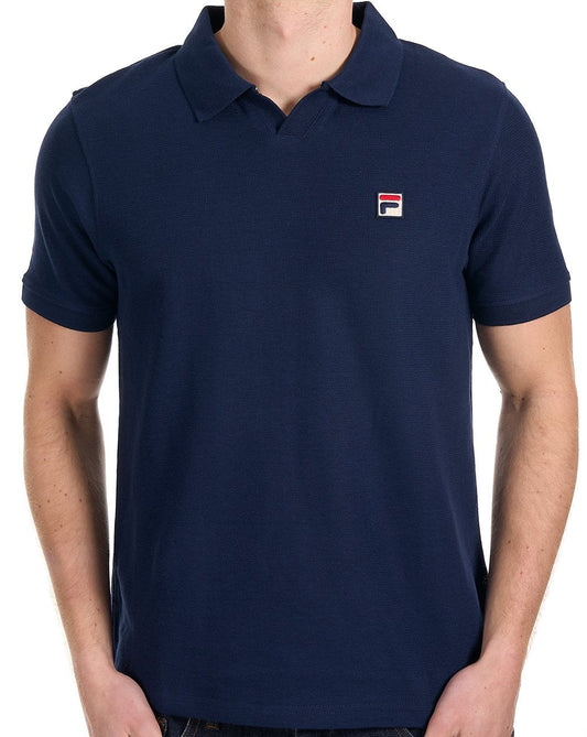 Fila Vintage Fila Vintage Tristiano Strukturiertes Poloshirt Marineblau