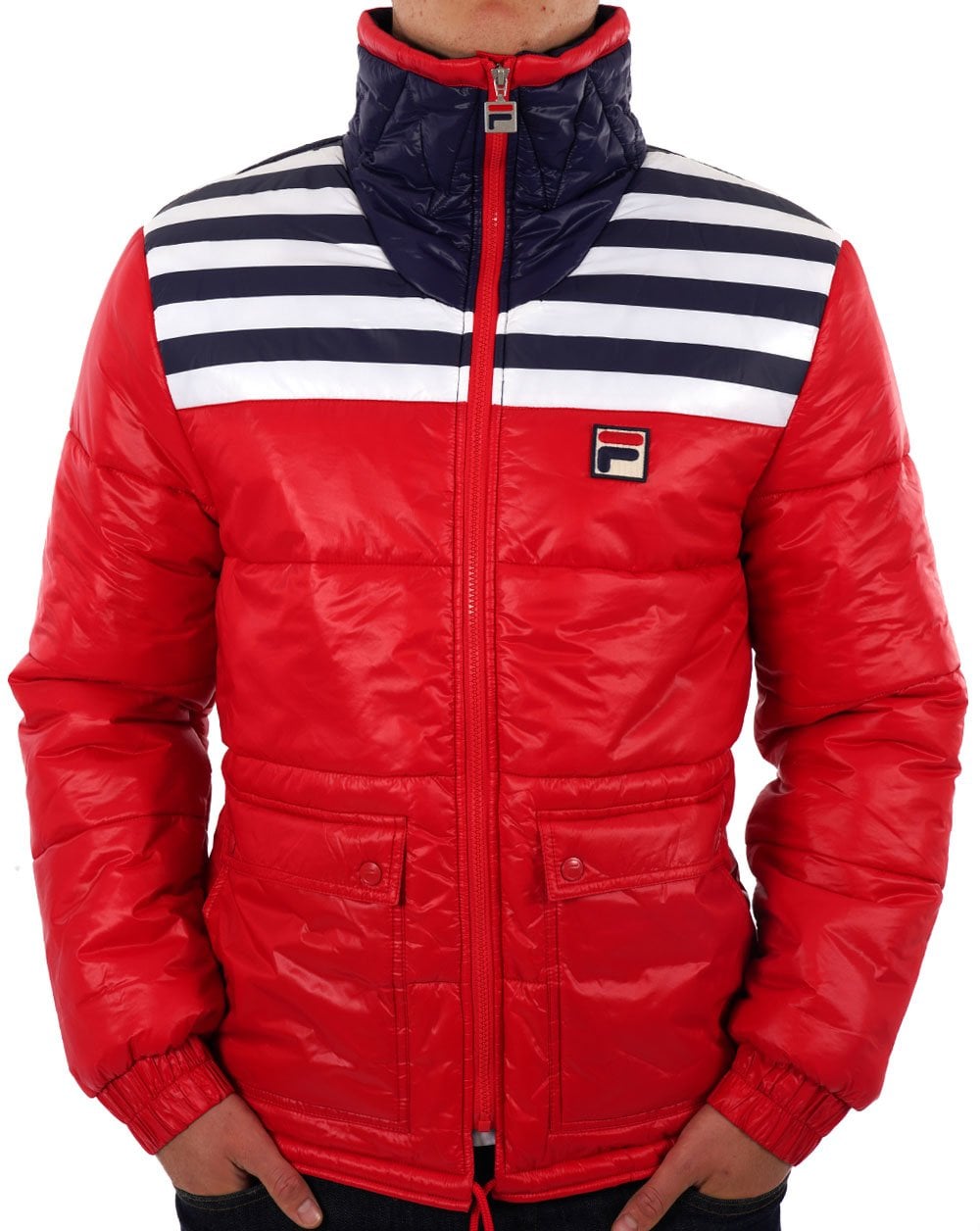 Fila Vintage Uomo Wattierte Jacke Rot