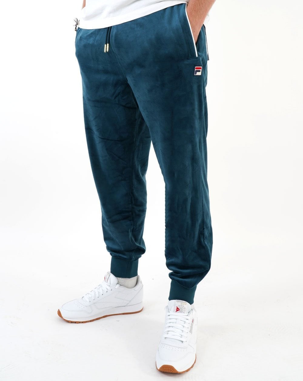 Fila Vintage Velour Track Pants Dark Teal