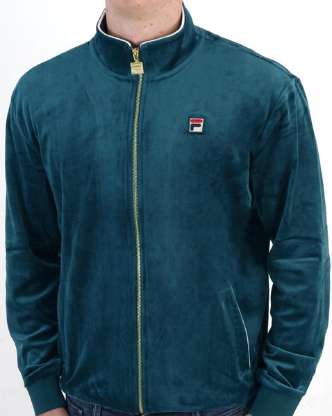 Fila Vintage Velour Track Top Dark Teal
