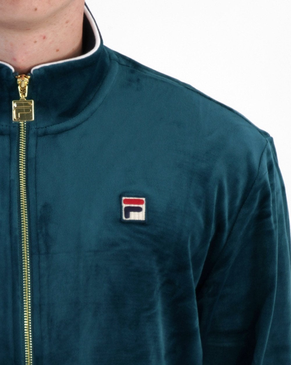 Fila Vintage Velour Track Top Dark Teal