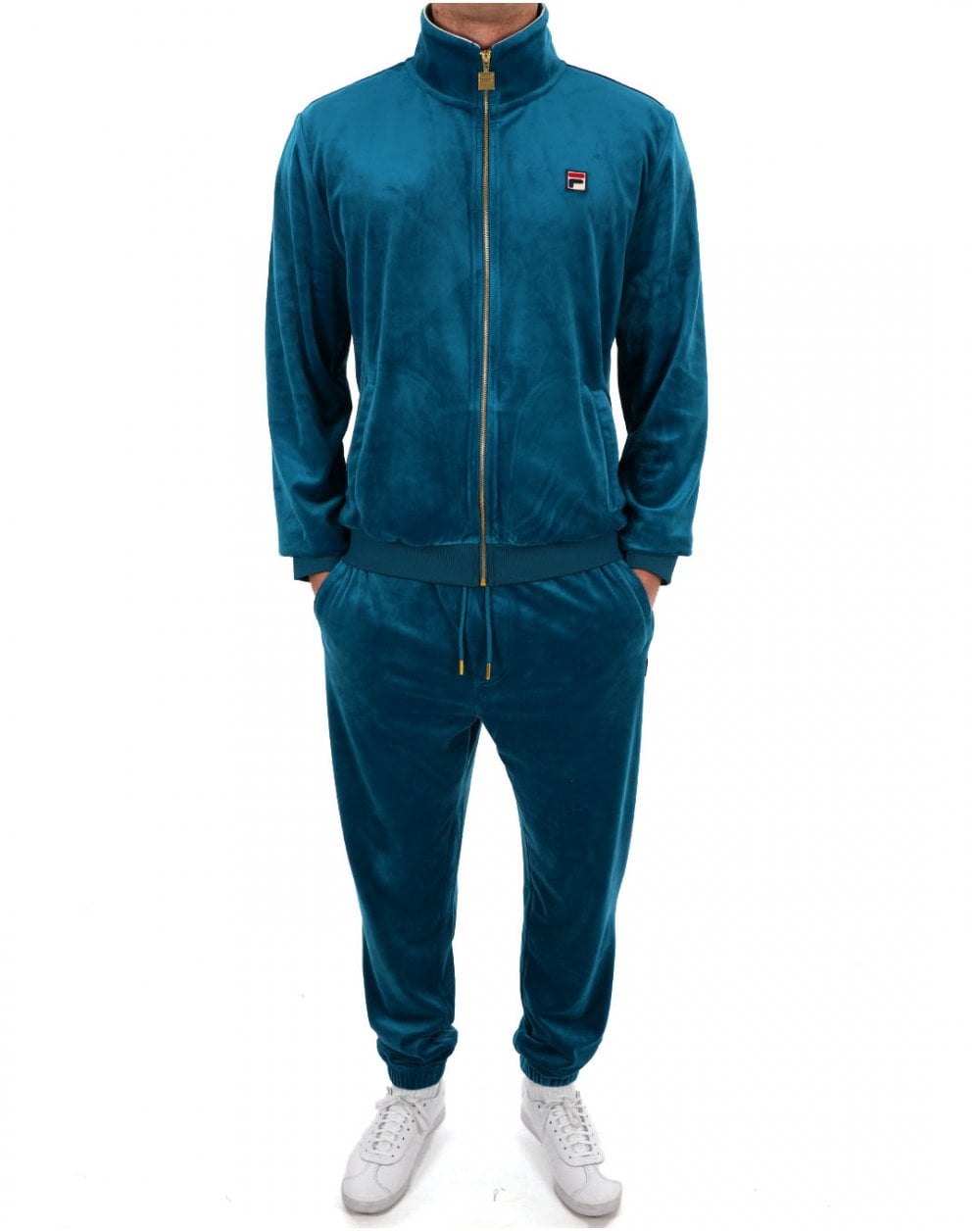Fila Vintage Velour Track Top Deep Lagoon