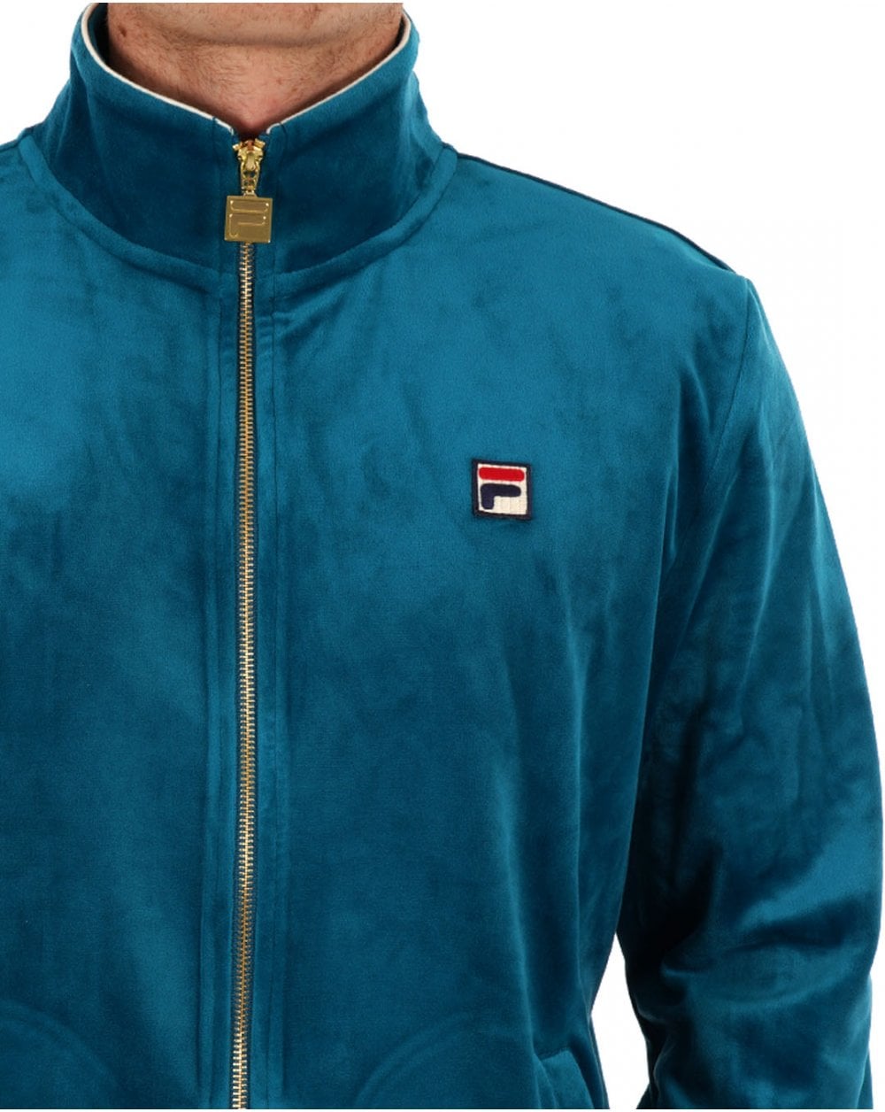 Fila Vintage Velour Track Top Deep Lagoon