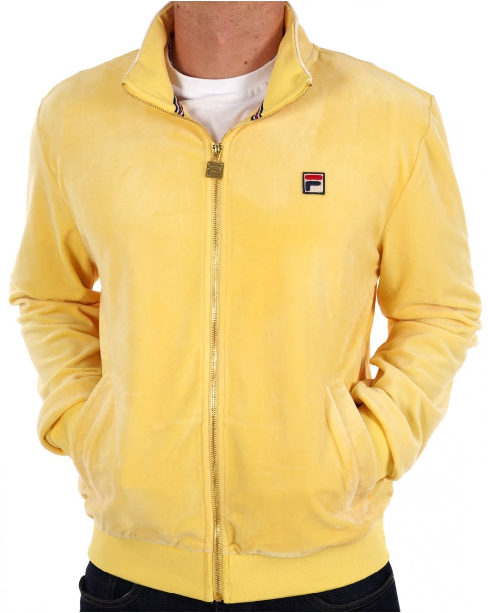 Fila Vintage Velours Trainingsjacke Hellgelb