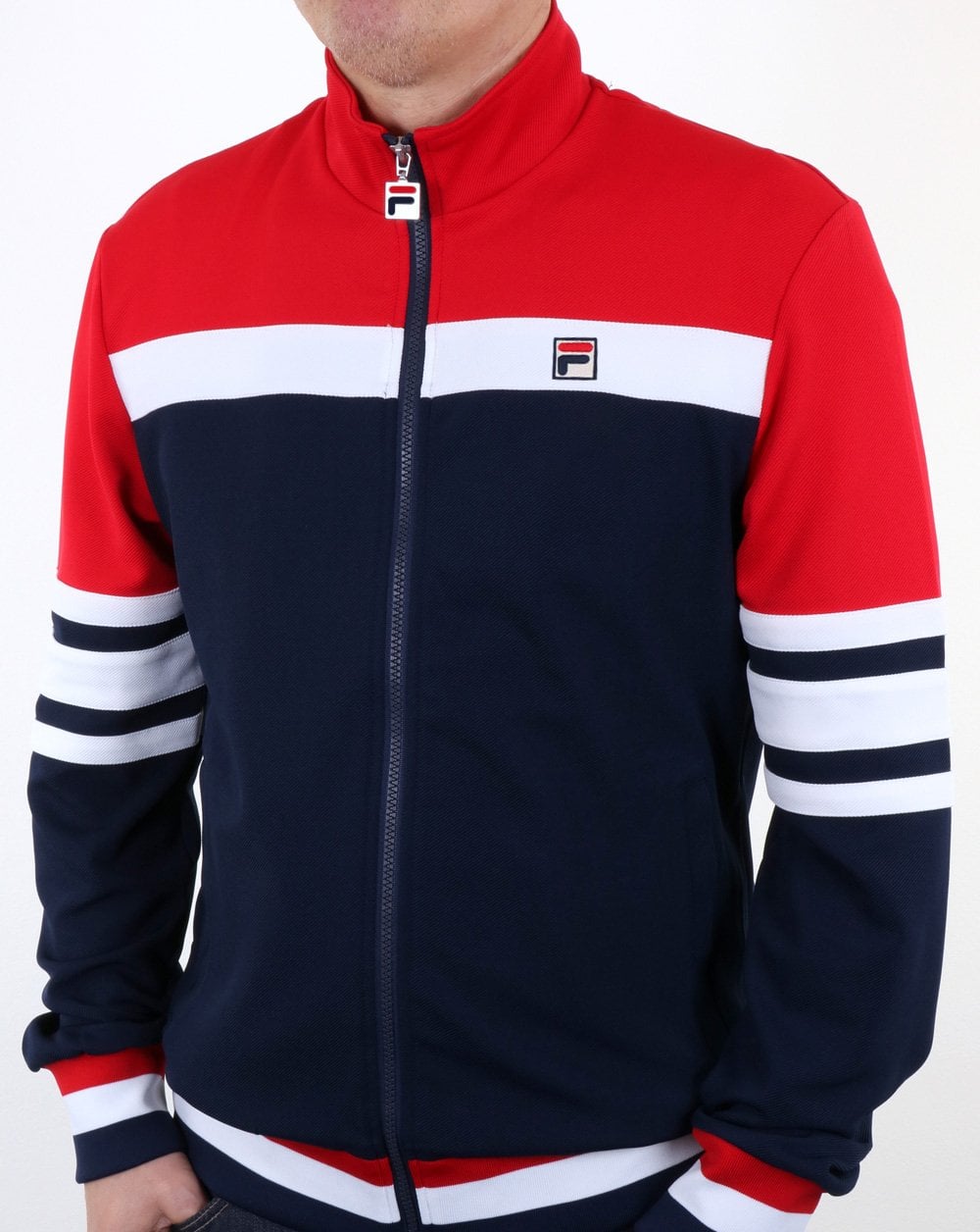 Fila Vintage Vilas Business Trainingsjacke Marineblau Weiß Rot