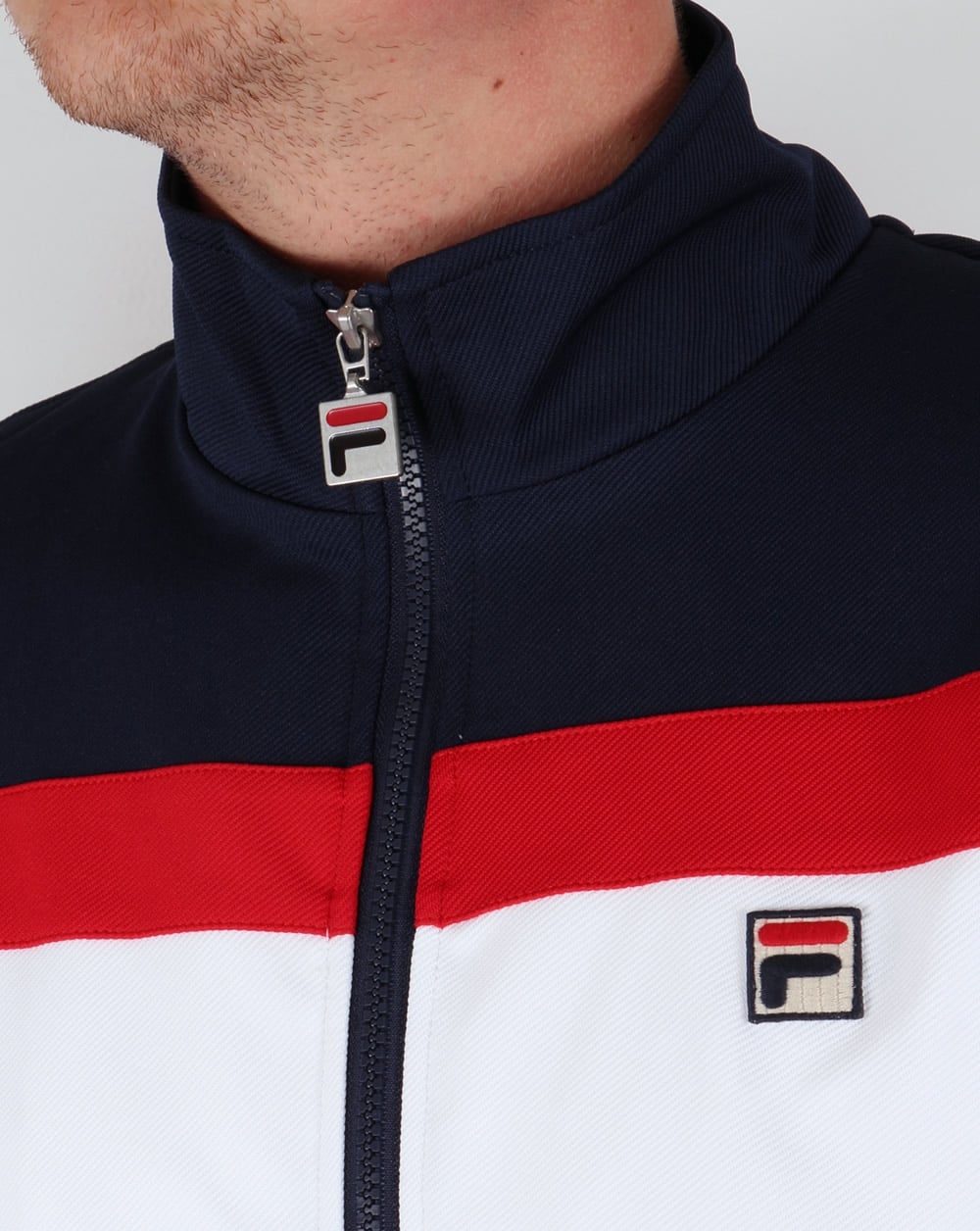 Fila Vintage Vilas Trainingsjacke Weiß/Rot/Marineblau