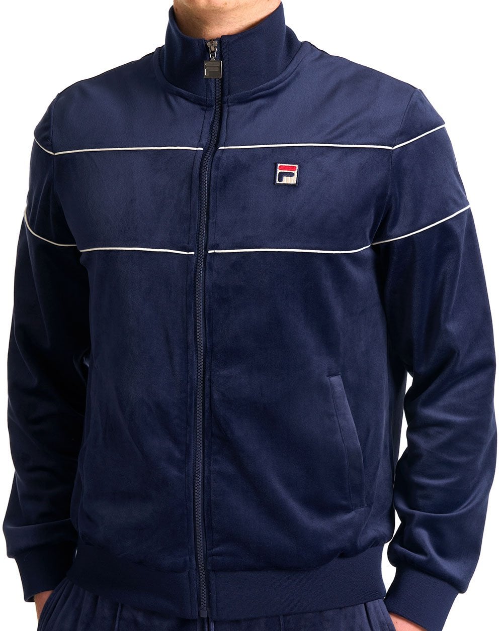 Fila Vintage Vittorio Velours-Trainingsjacke Marineblau