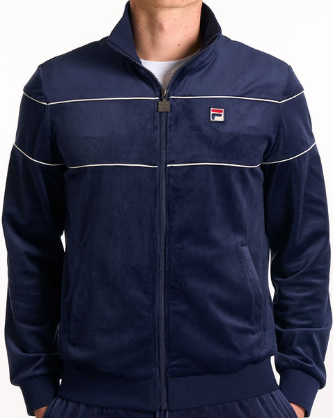 Fila Vintage Vittorio Velour Track Top Navy