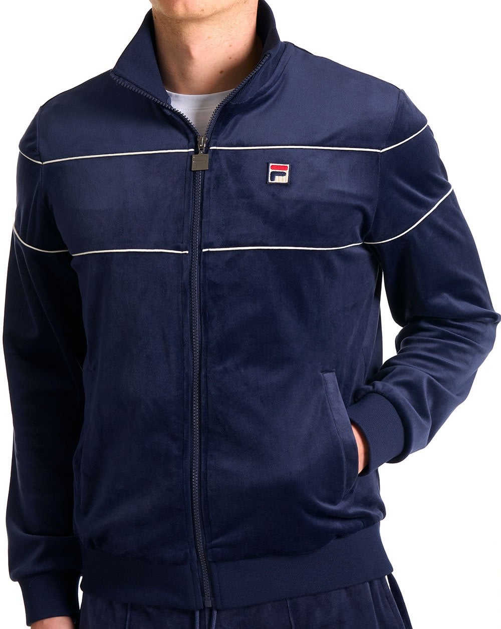 Fila Vintage Vittorio Velour Track Top Navy