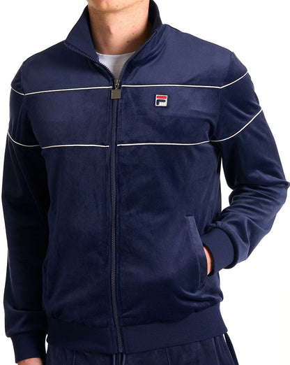 Fila Vintage Vittorio Velours-Trainingsjacke Marineblau