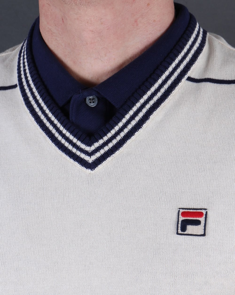 Fila Vintage Voyago Tank Top Gardenia/navy
