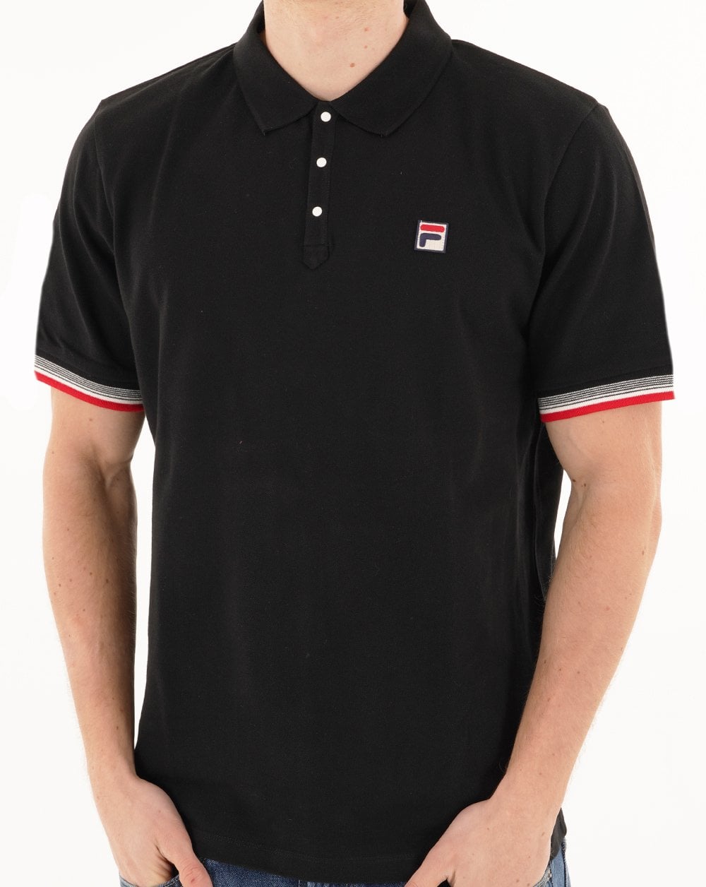Fila Vintage Zev Polo Shirt Black