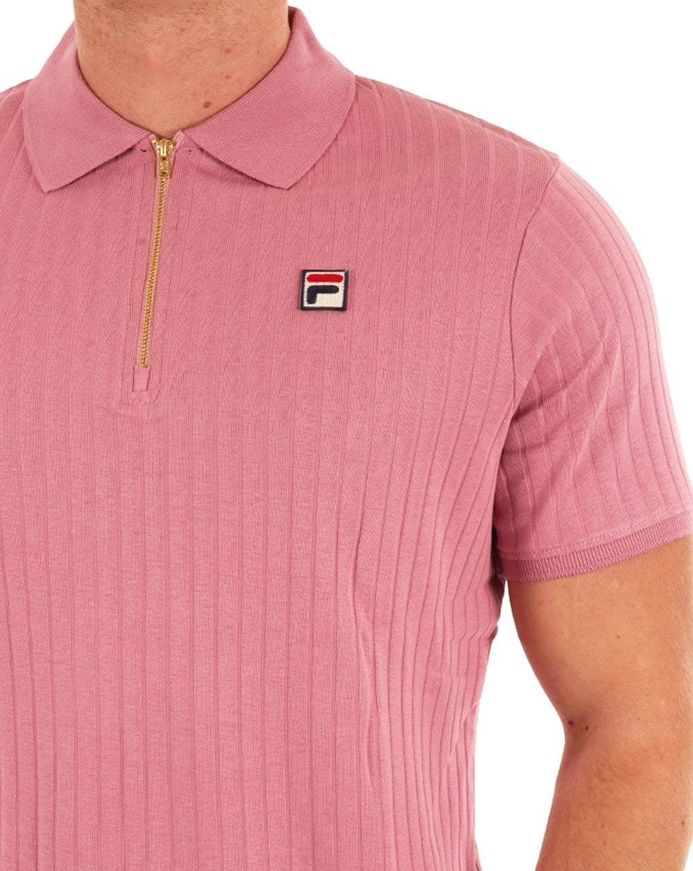Fila Vintage Zip Polo Deep Pink