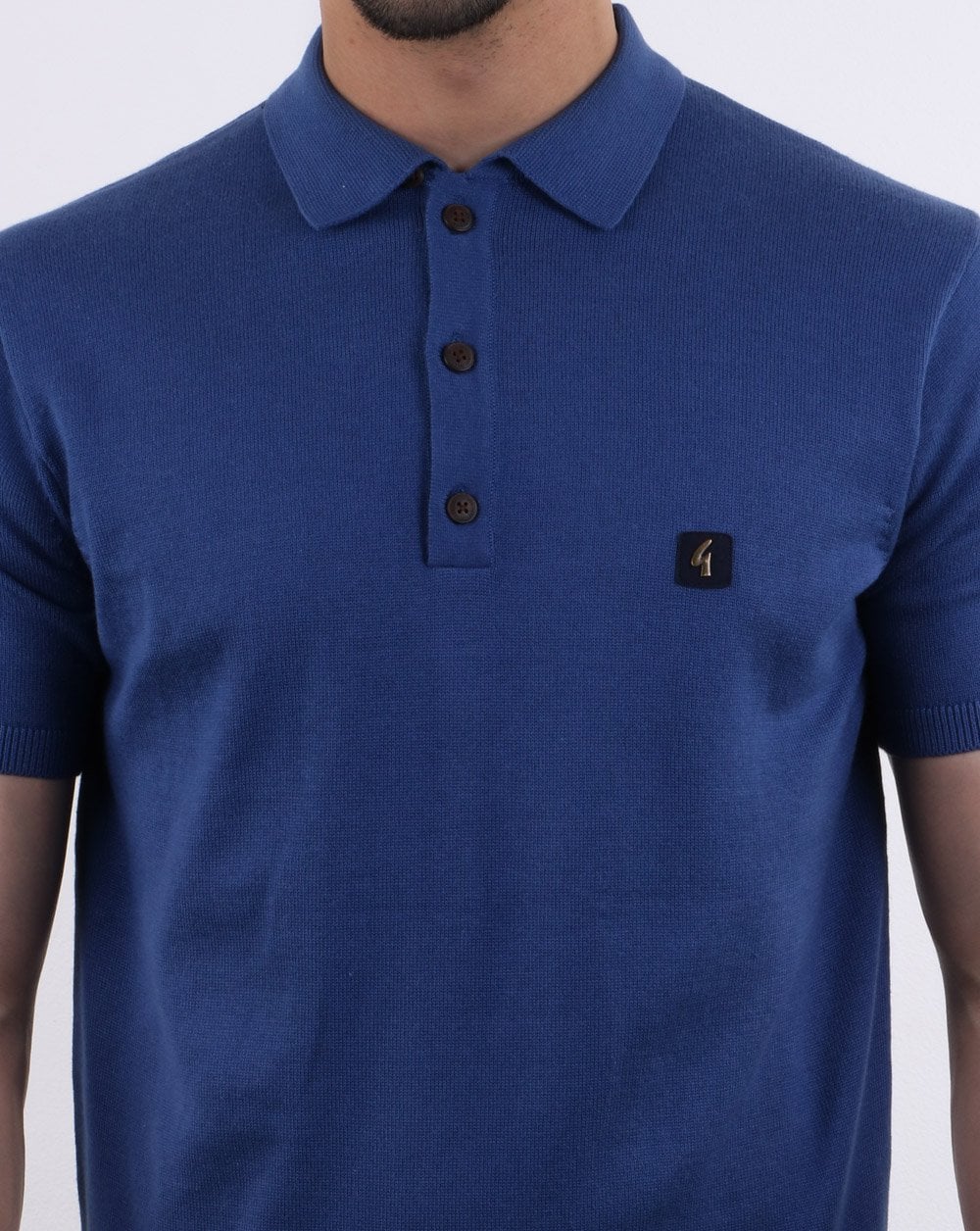 Gabicci Vintage Jackson Knitted Polo Blue