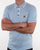 Gabicci Vintage Linekar Knitted Polo Shirt Sky Blue