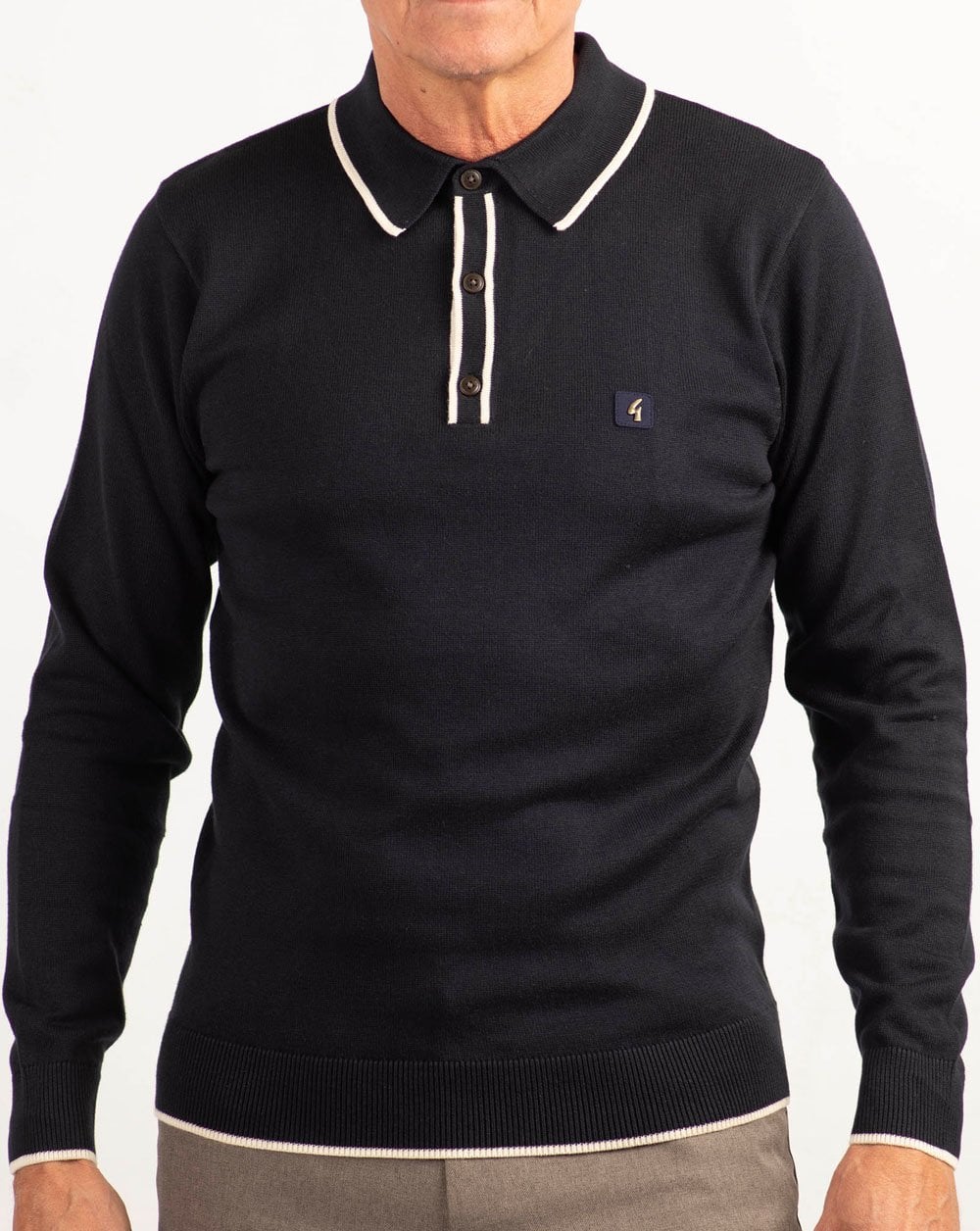 Gabicci Vintage Lineker Strickpolo Marineblau