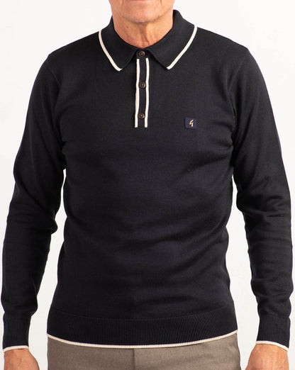 Gabicci Vintage Lineker Strickpolo Marineblau