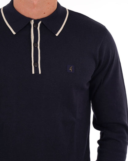 Gabicci Vintage Lineker Strickpolo Marineblau