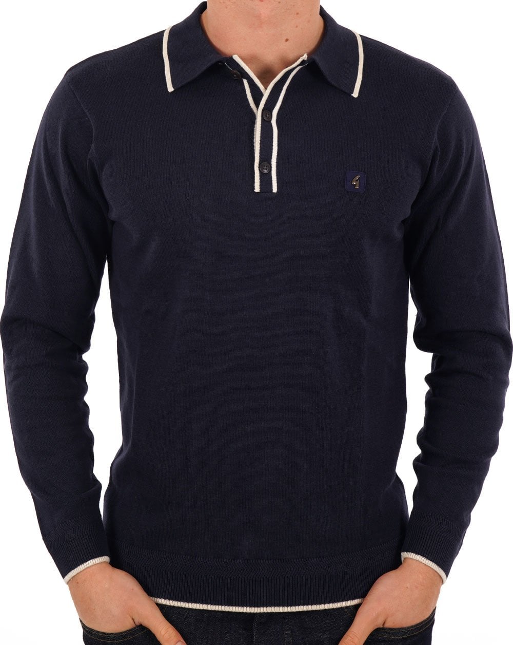 Gabicci Vintage Lineker Strickpolo Marineblau