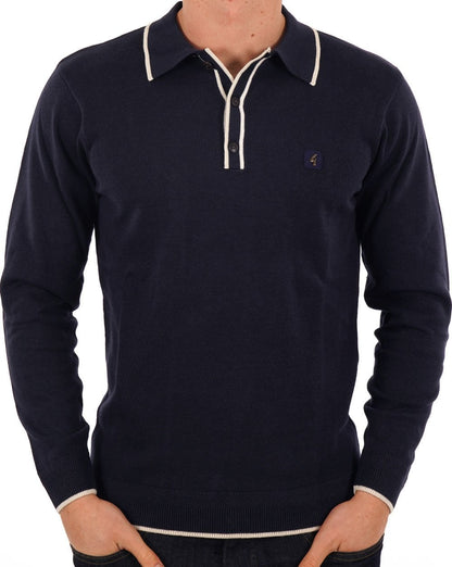Gabicci Vintage Lineker Strickpolo Marineblau