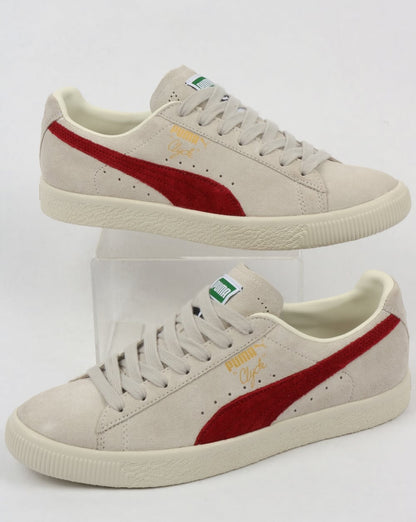 Puma Clyde Archive Sneakers Grau/Rot Dahlia