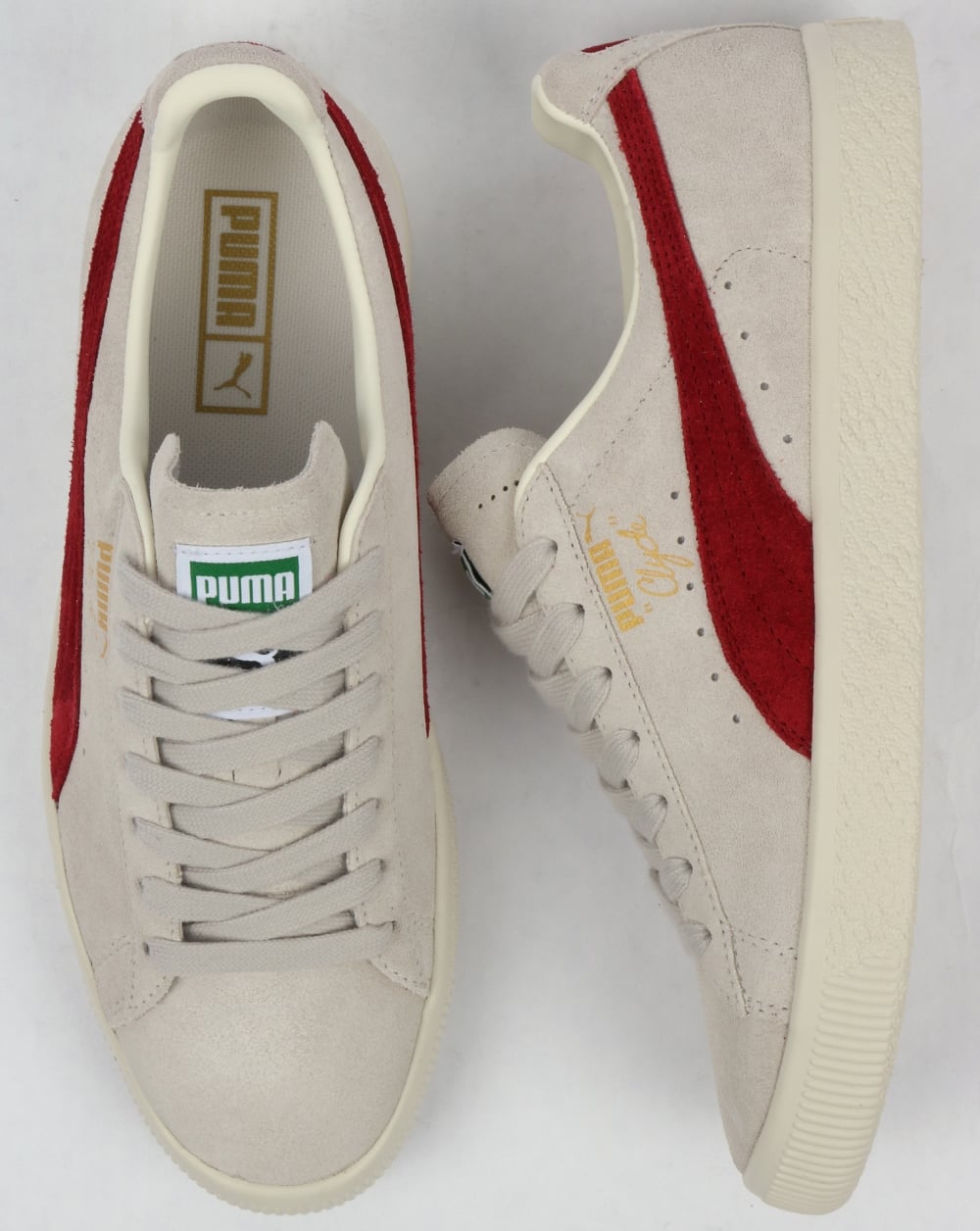 Puma Clyde Archive Sneakers Grau/Rot Dahlia