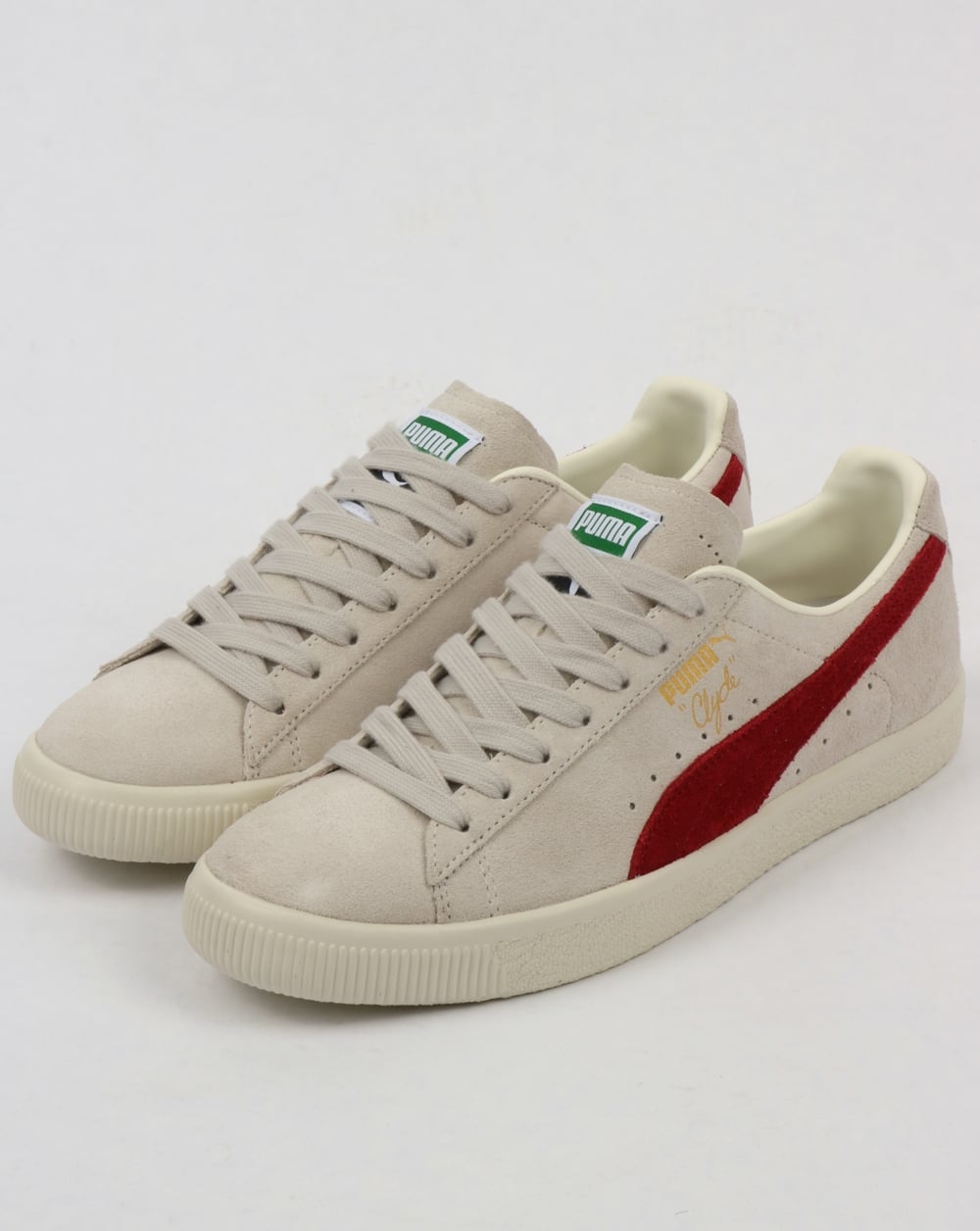 Puma Clyde Archive Trainers Grey/Red Dahlia