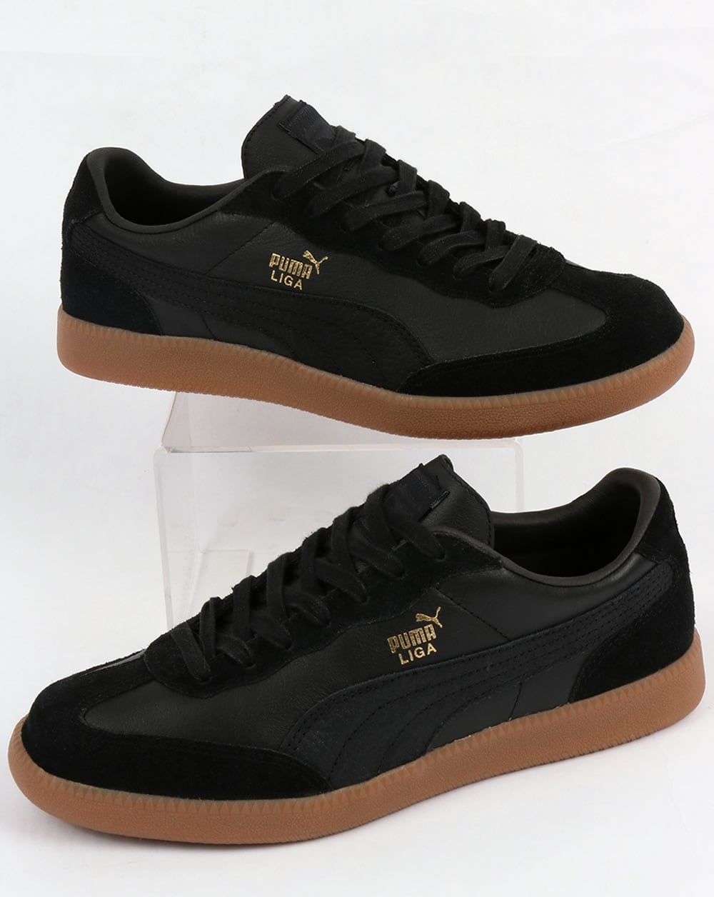 Puma Liga Leder-Sneaker Schwarz
