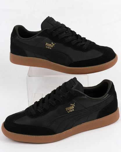 Puma Liga Leder-Sneaker Schwarz