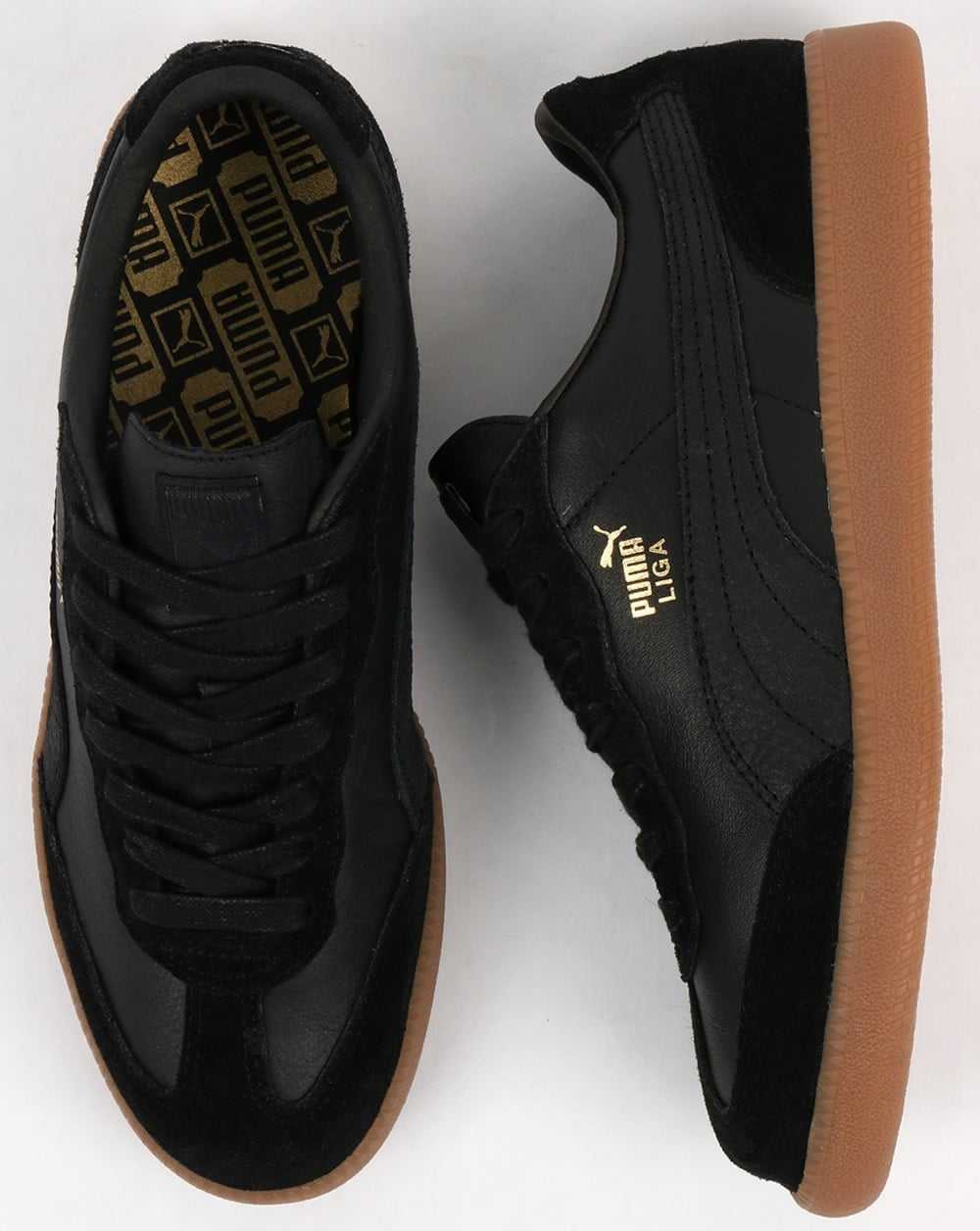 Puma Liga Leder-Sneaker Schwarz