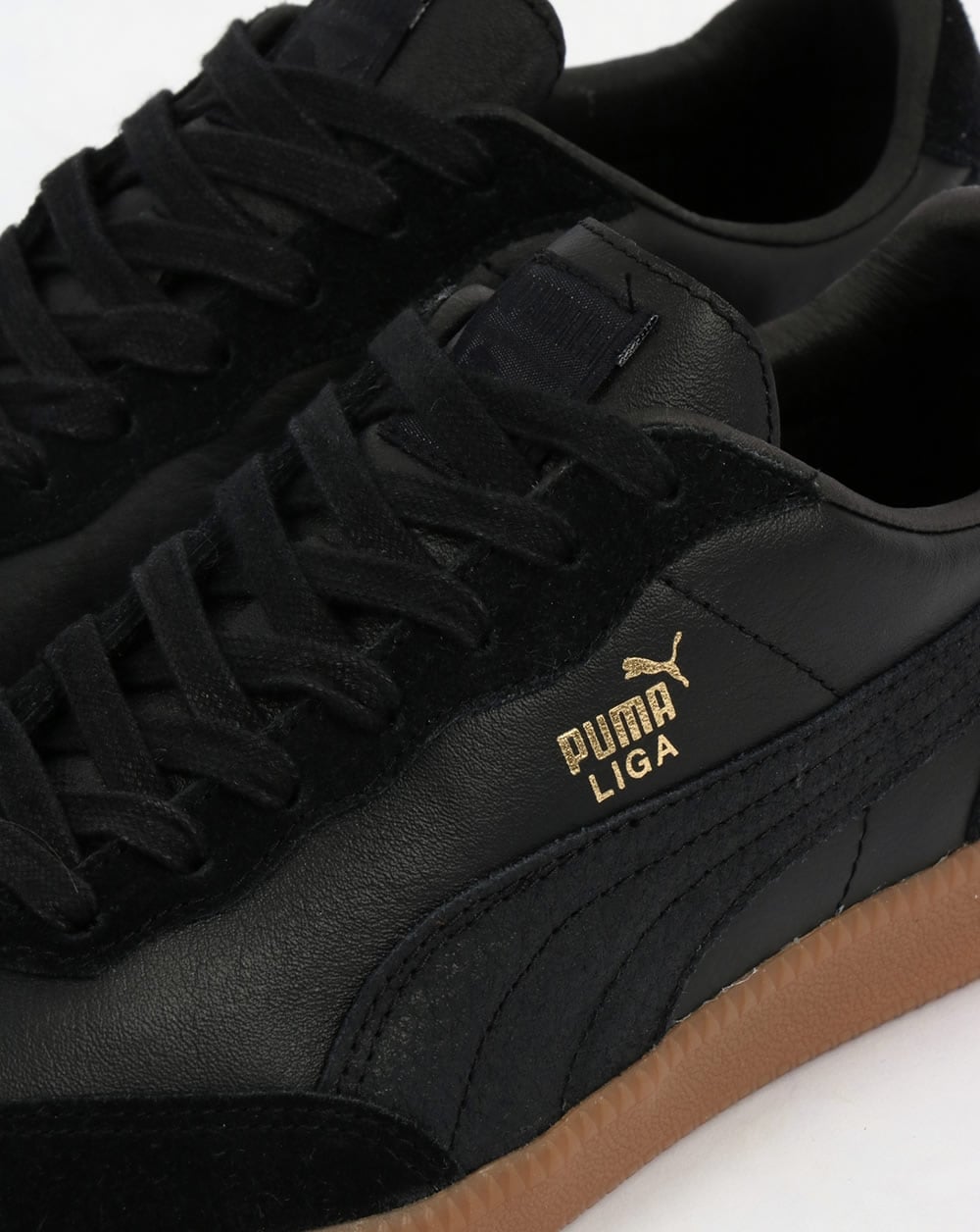 Puma Liga Leder-Sneaker Schwarz