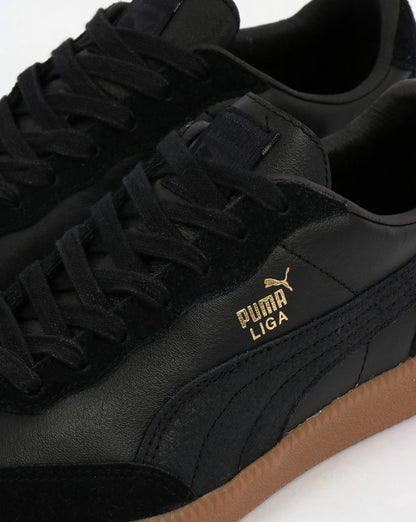 Puma Liga Leder-Sneaker Schwarz