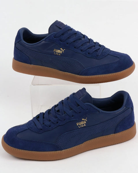 Puma Liga Leather Trainers Blue