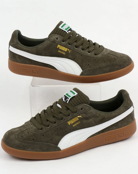 Puma Madrid Lux Trainers Olive Night/White